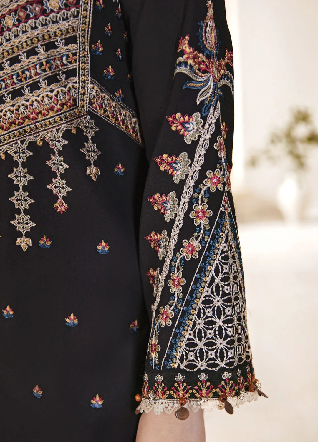 Florent Embroidered Marina Suit Unstitched 3 Piece FL24W FL-3 B - Winter Collection
