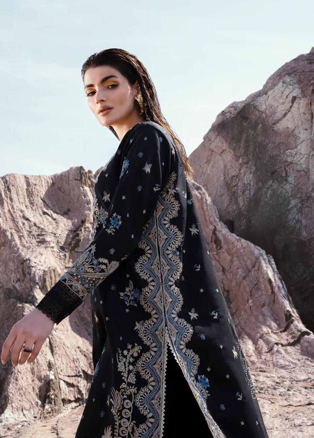 Florent Embroidered  Suits Unstitched 3 Piece FL24E FL-3A - Eid Collection