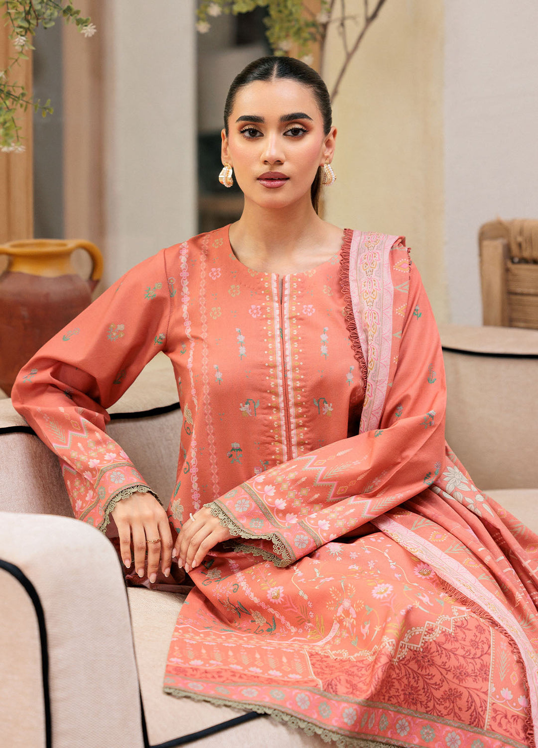 Florent Printed Lawn Suits Unstitched 3 Piece FL25PL FL-3B - Summer Collection