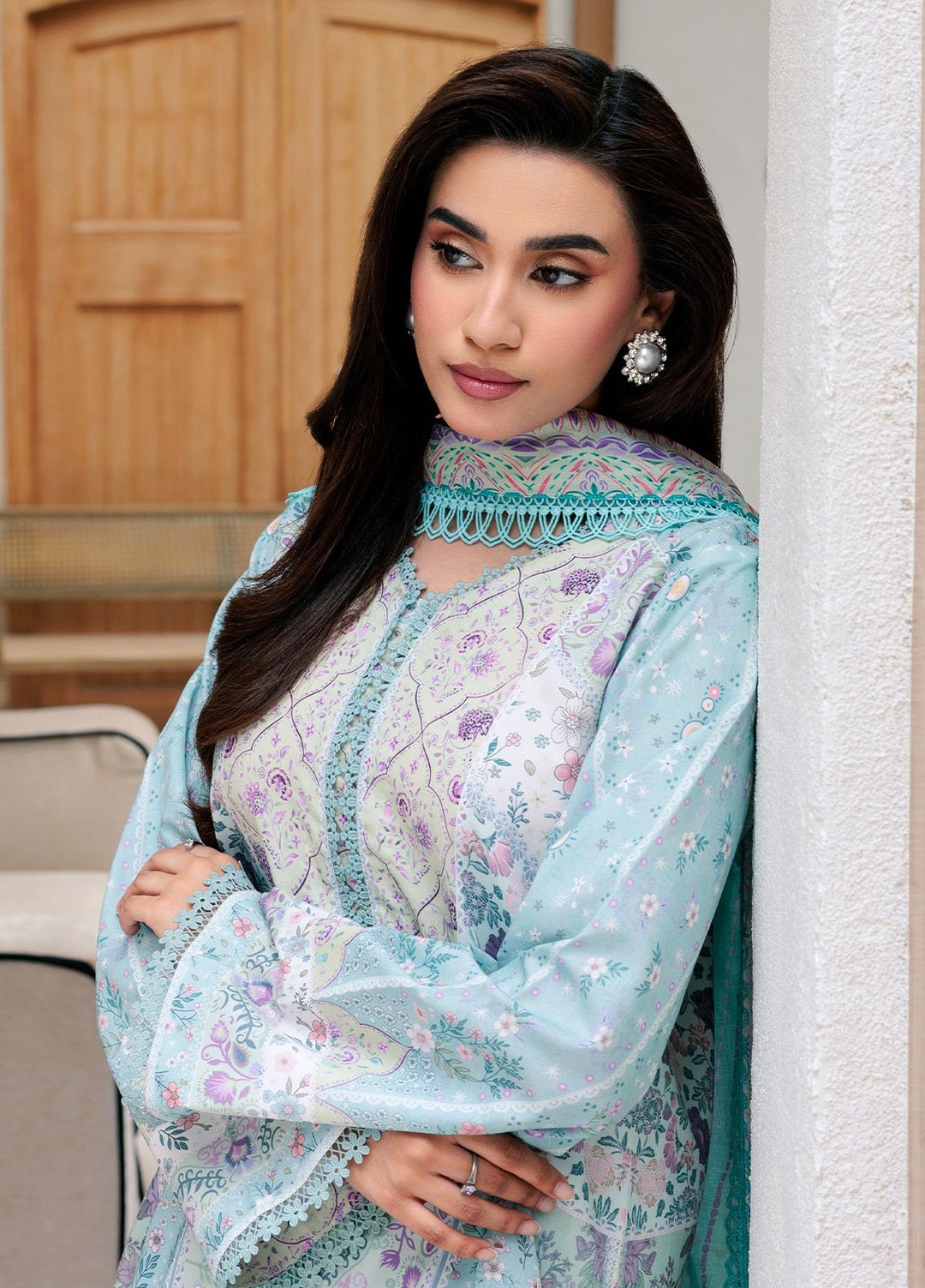 Florent Printed Lawn Suits Unstitched 3 Piece FL25PL FL-5A - Summer Collection