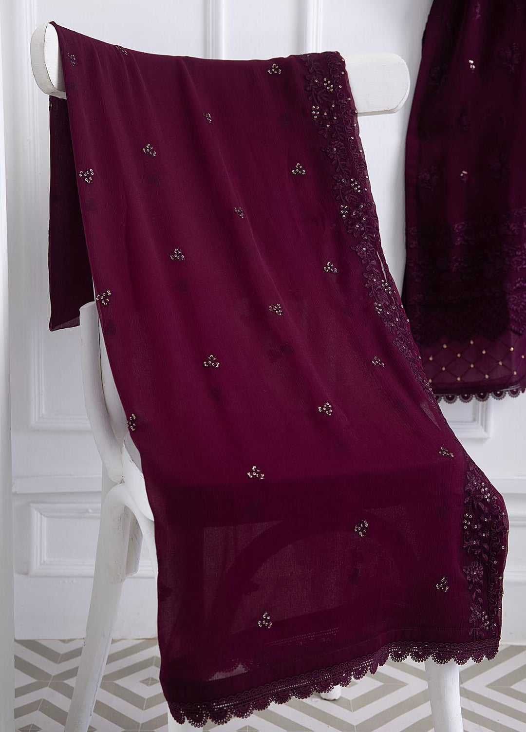 Azure Luxury Pret Embroidered Chiffon 2 Piece Dress GRANDIOGE