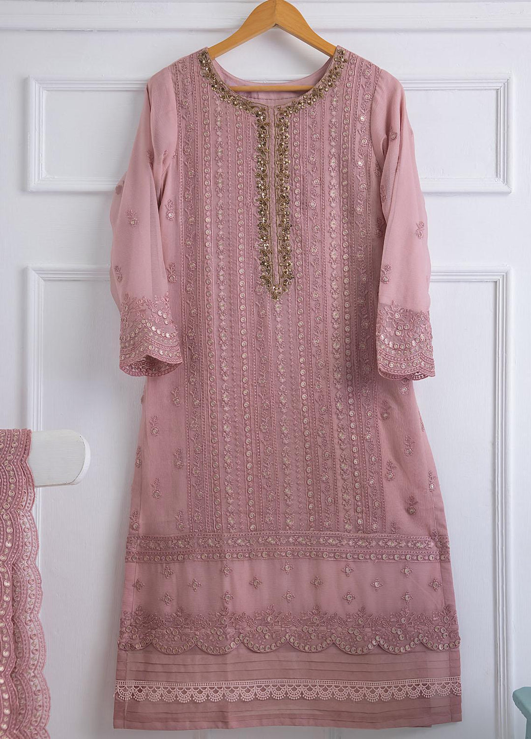 Azure Luxury Pret Embroidered Chiffon 2 Piece Dress OLEANDER