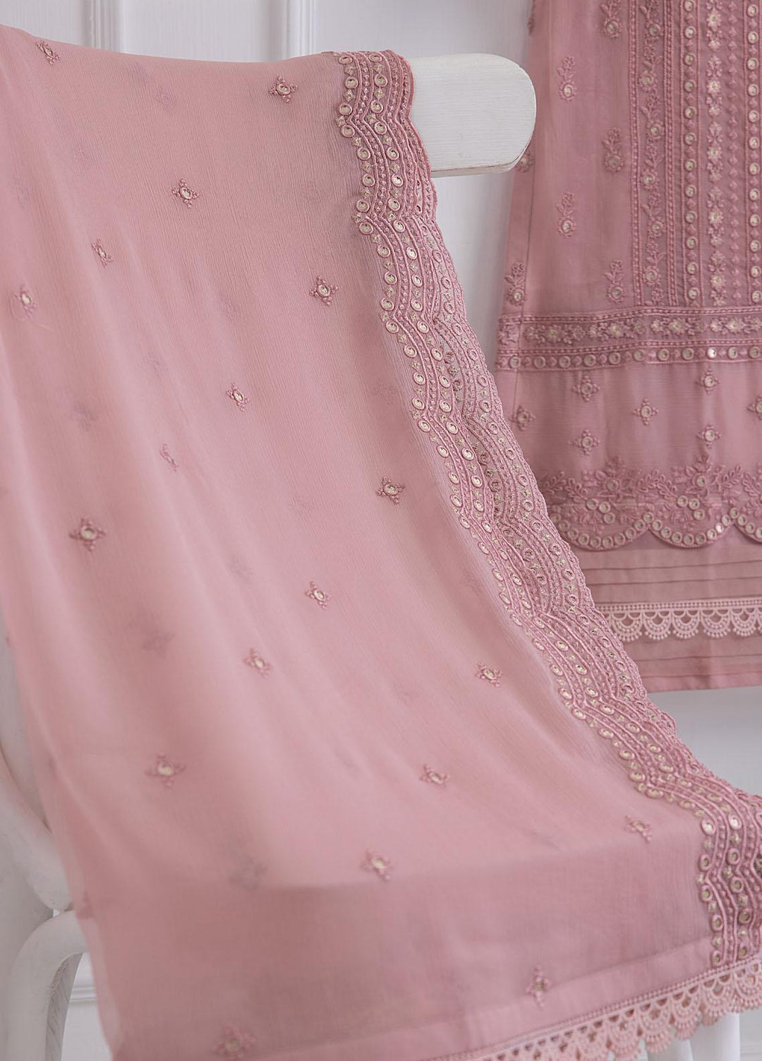 Azure Luxury Pret Embroidered Chiffon 2 Piece Dress OLEANDER