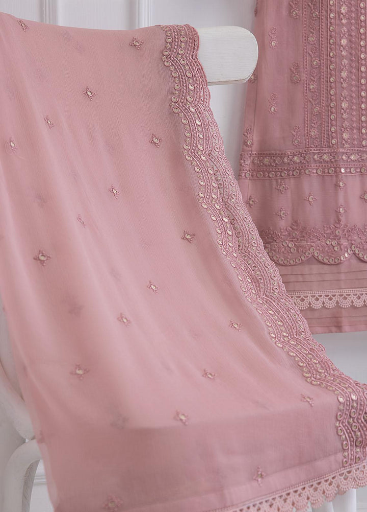 Azure Luxury Pret Embroidered Chiffon 2 Piece Dress OLEANDER