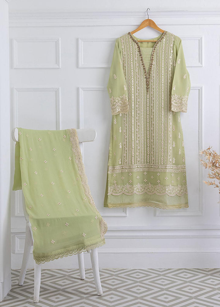 Azure Luxury Pret Embroidered Chiffon 2 Piece Dress PASTEL GLOW