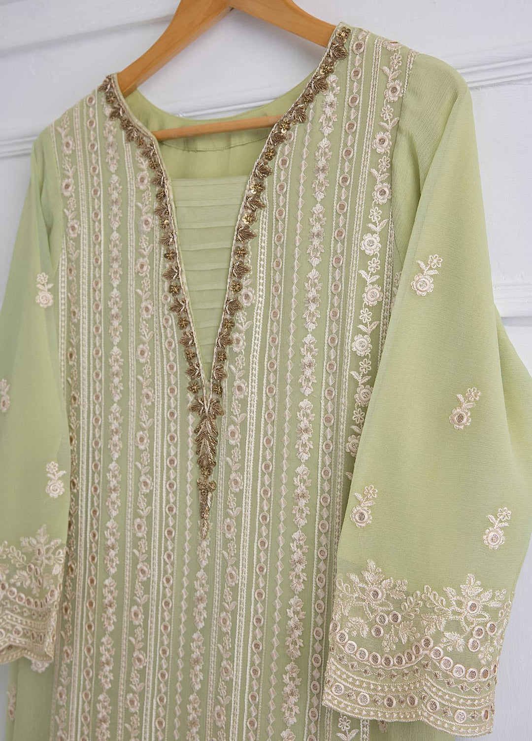 Azure Luxury Pret Embroidered Chiffon 2 Piece Dress PASTEL GLOW