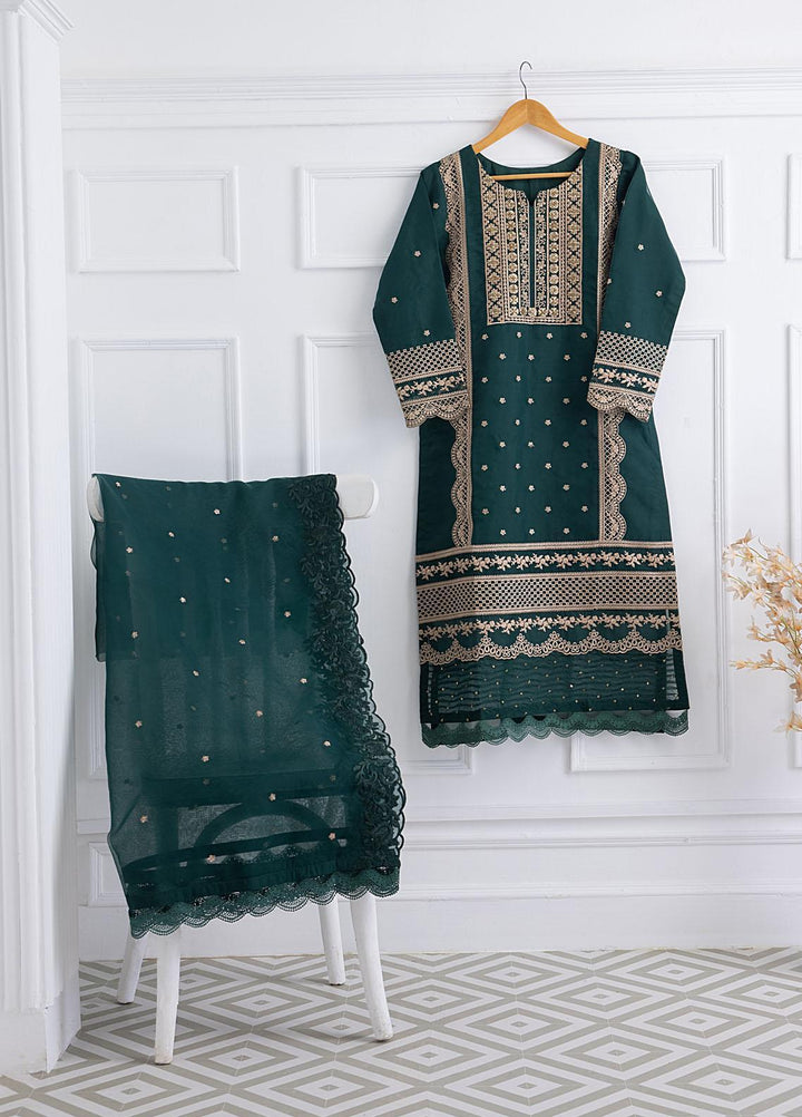 Azure Luxury Pret Embroidered Organza 2 Piece Dress MYSTIC JADE