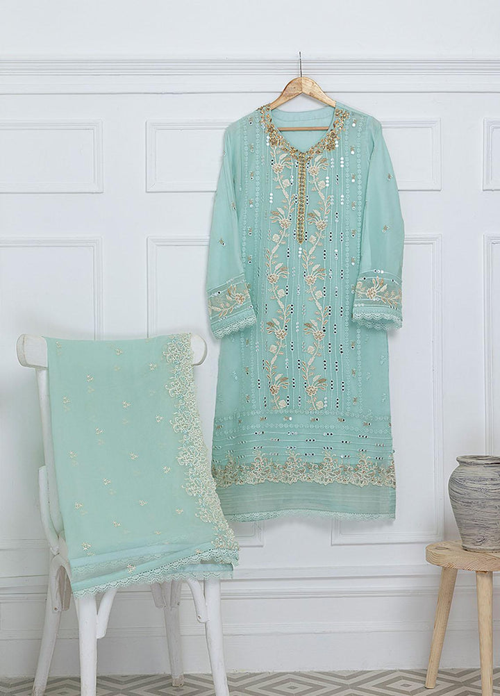 Azure Luxury Pret Embroidered Chiffon 2 Piece Dress AZU23FLT Celestial