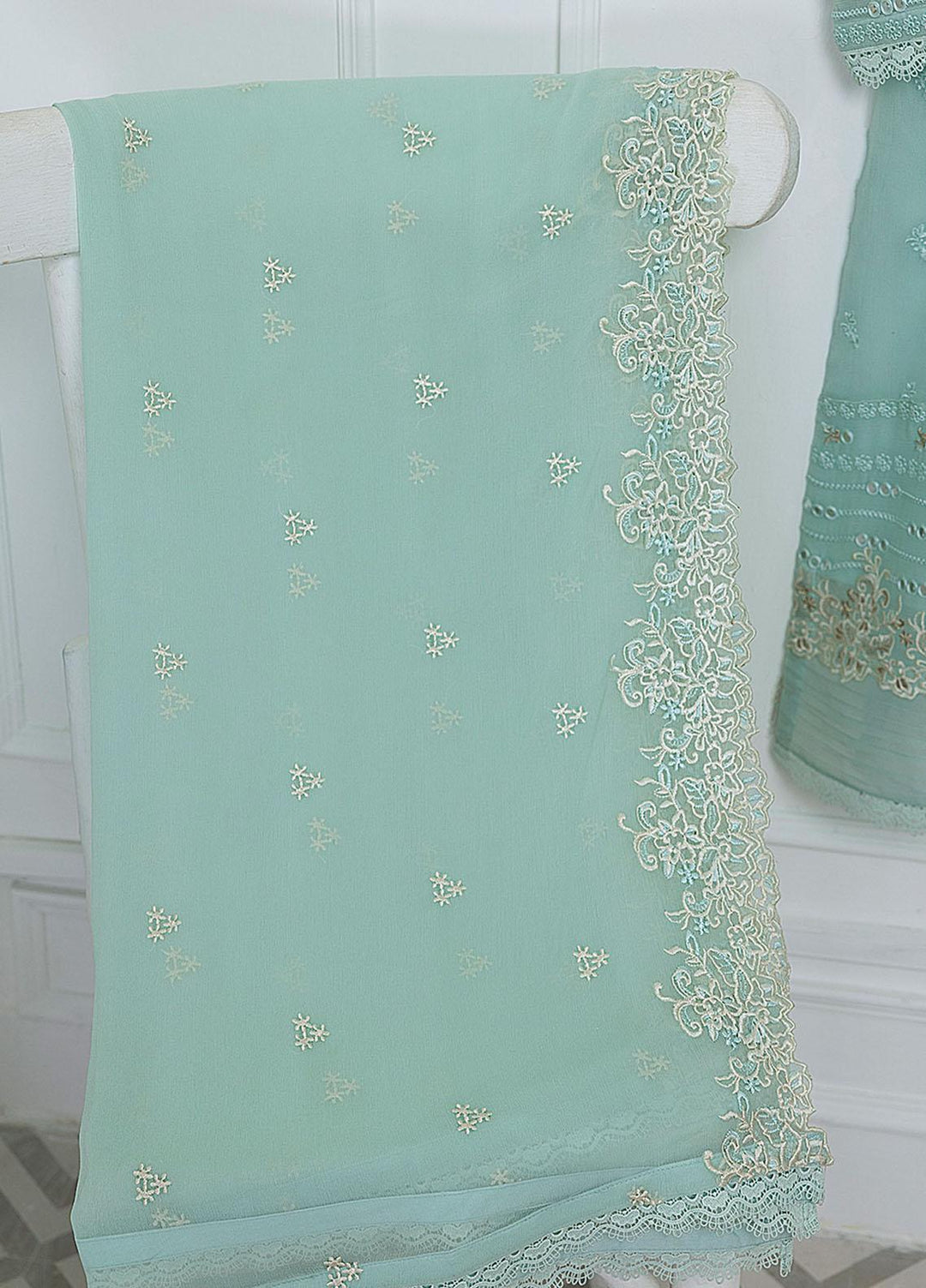 Azure Luxury Pret Embroidered Chiffon 2 Piece Dress AZU23FLT Celestial