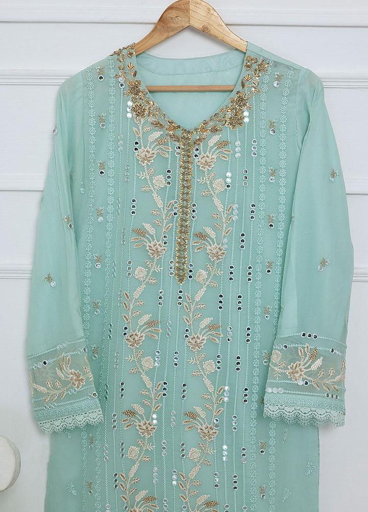 Azure Luxury Pret Embroidered Chiffon 2 Piece Dress AZU23FLT Celestial