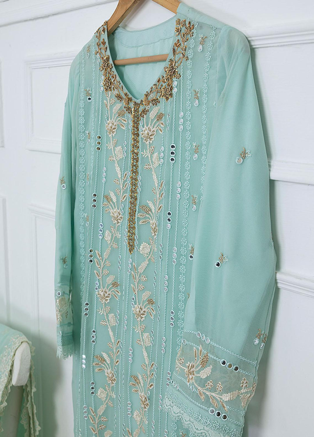 Azure Luxury Pret Embroidered Chiffon 2 Piece Dress AZU23FLT Celestial