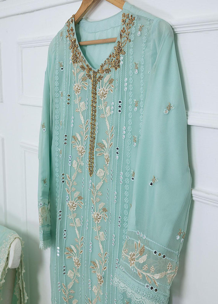 Azure Luxury Pret Embroidered Chiffon 2 Piece Dress AZU23FLT Celestial