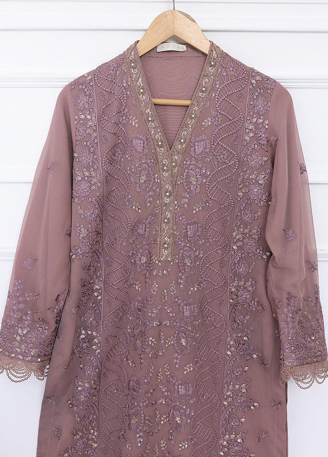 Azure Luxury Pret Embroidered Chiffon 2 Piece Dress AZU23FLT Winsome Glory