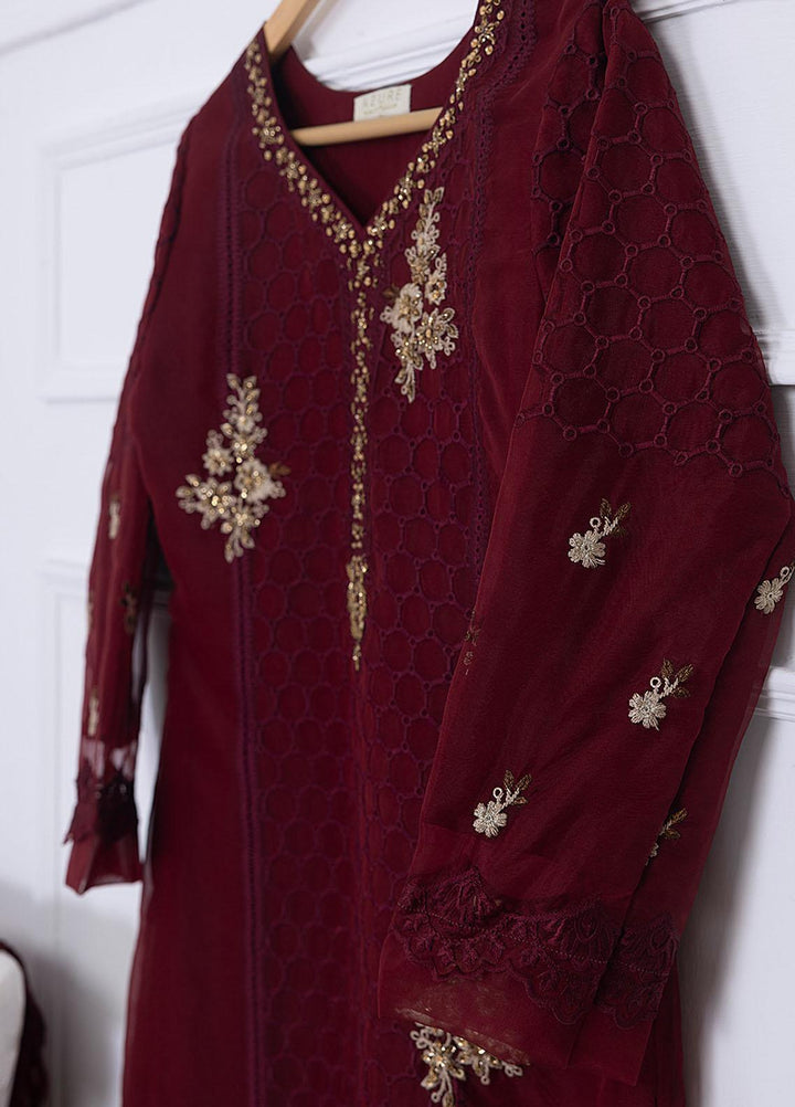 Azure Luxury Pret Embroidered Organza 2 Piece Dress AZU23FLT Cherry Bloom