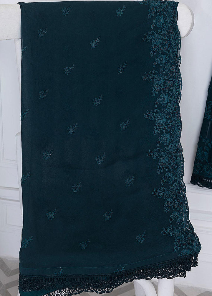 Azure Luxury Pret Embroidered Chiffon 2 Piece Dress AZU23FLT Deep Forest