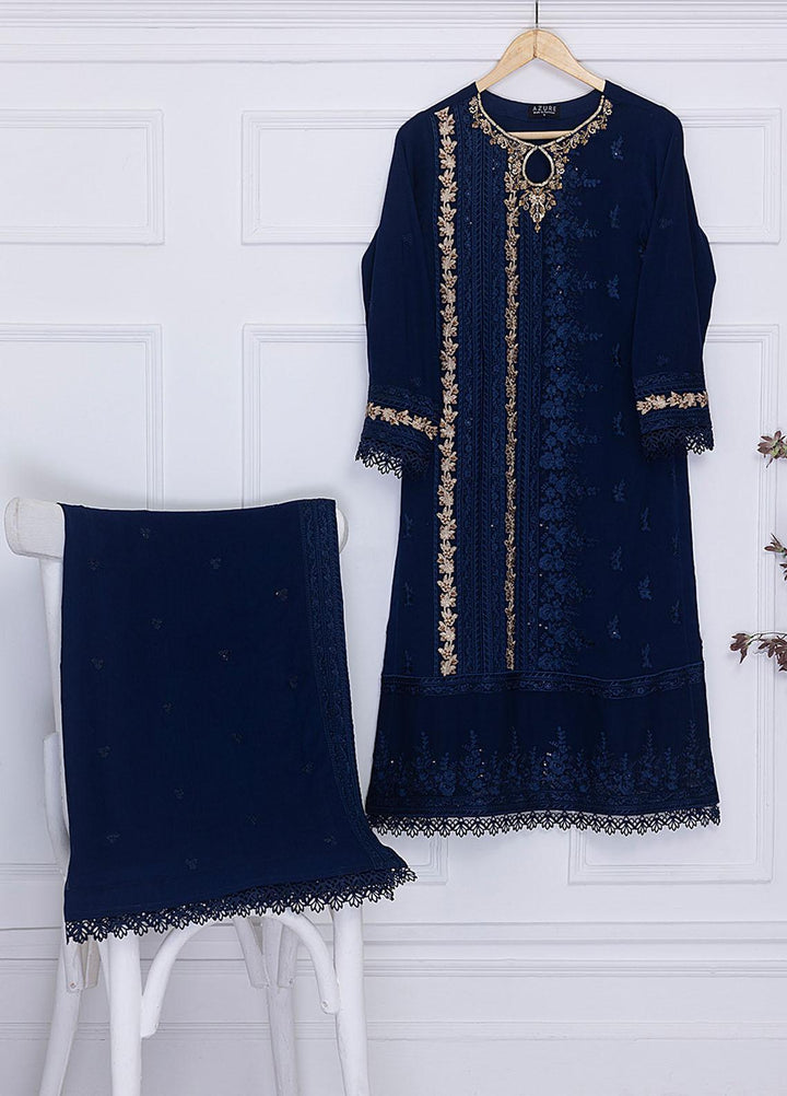 Azure Luxury Pret Embroidered Chiffon 2 Piece Dress AZU23FLT Shining Sky