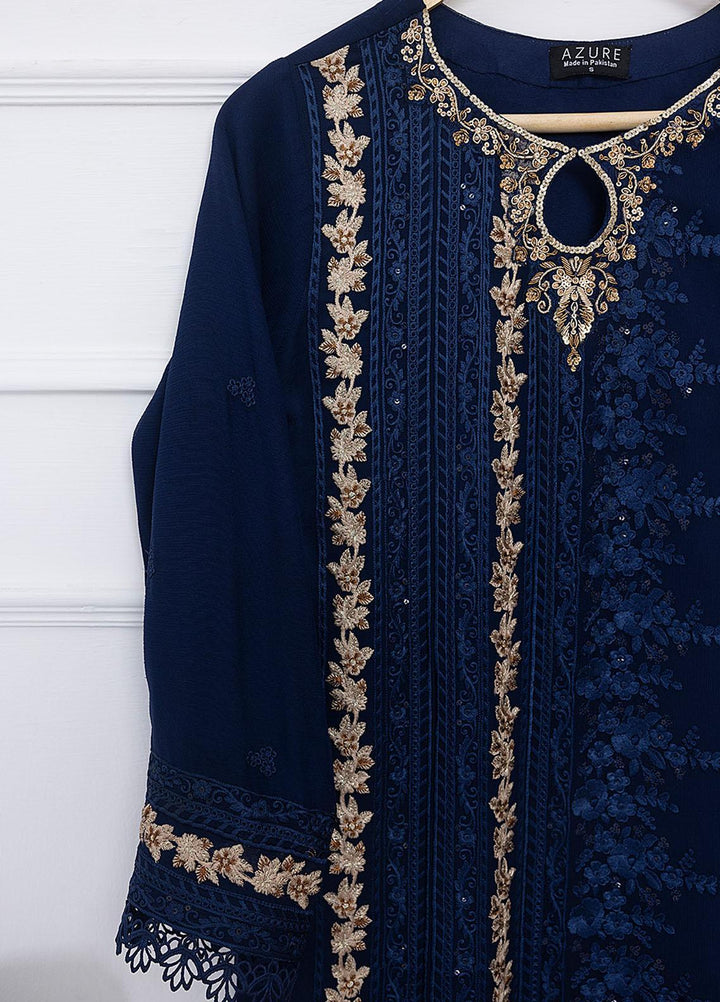 Azure Luxury Pret Embroidered Chiffon 2 Piece Dress AZU23FLT Shining Sky
