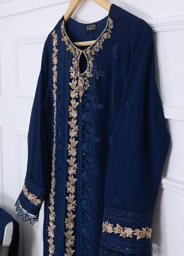 Azure Luxury Pret Embroidered Chiffon 2 Piece Dress AZU23FLT Shining Sky