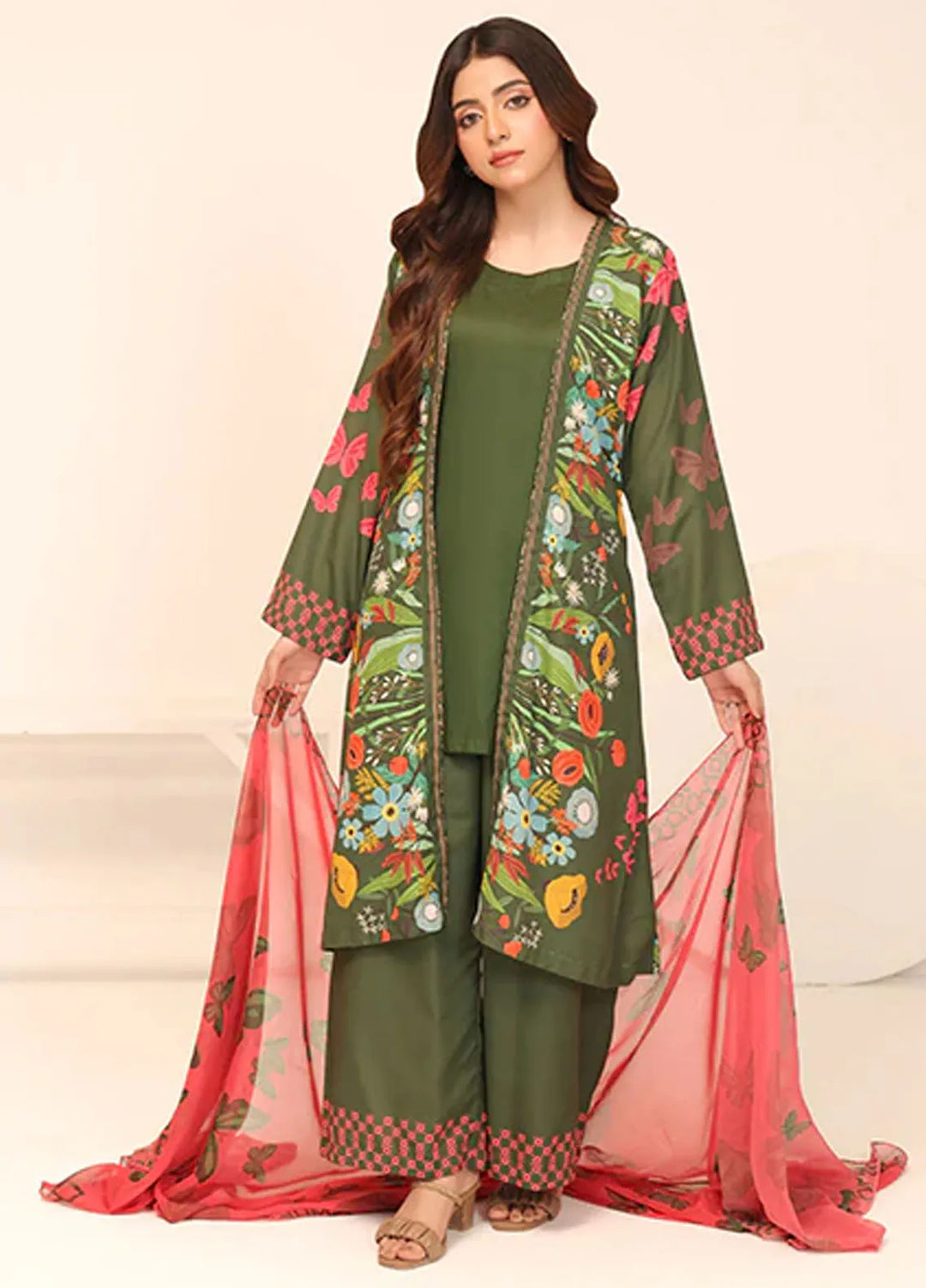 Floret by Nazmina Pret Printed Lawn 3 Piece Suit LD-16 Sapphire Whisper