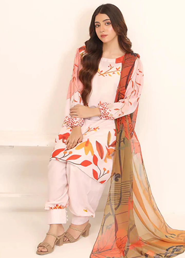 Floret by Nazmina Pret Printed Lawn 3 Piece Suit LD-17 Blushing Horizon