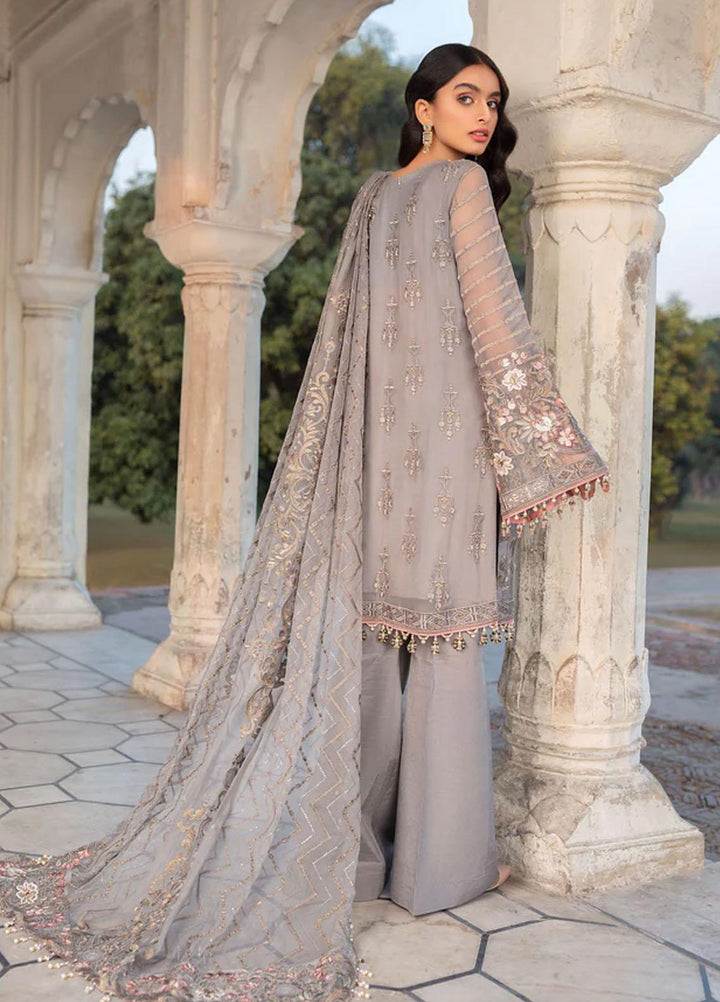 Flossie Embroidered Chiffon Suits Unstitched 3 Piece FIRE STONE - Luxury Collection