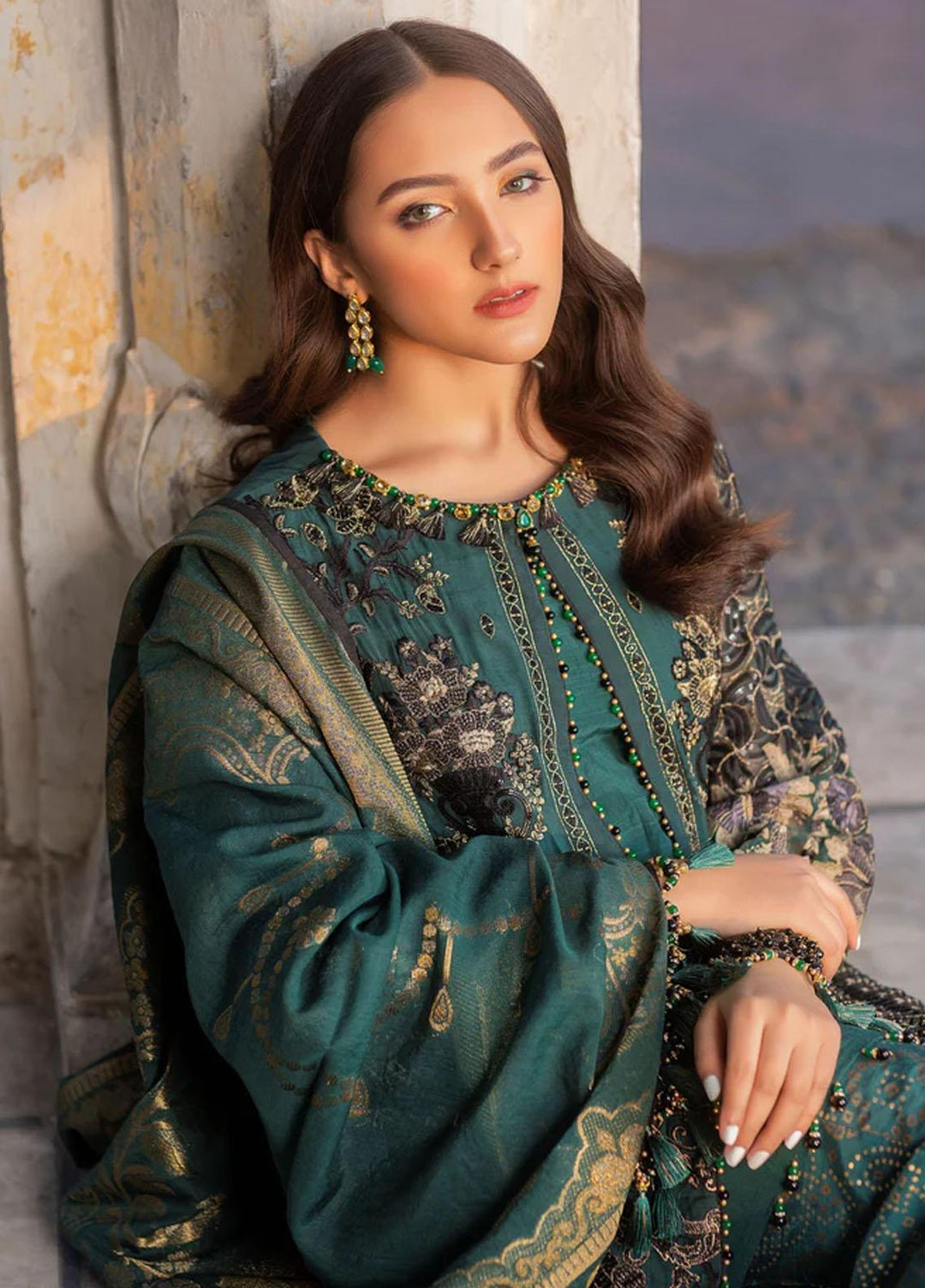 Flossie Embroidered Chiffon Suits Unstitched 3 Piece FLAVNY LINES - Luxury Collection