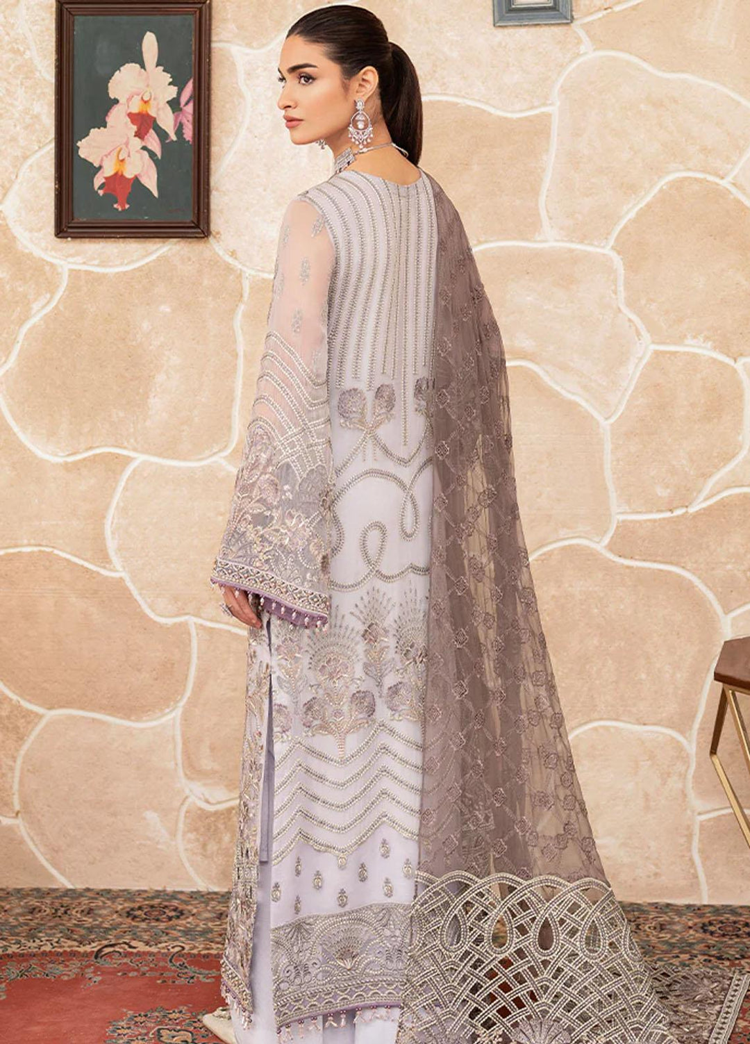 Flossie Embroidered Chiffon Suits Unstitched 3 Piece PASTEL GARB - Luxury Collection