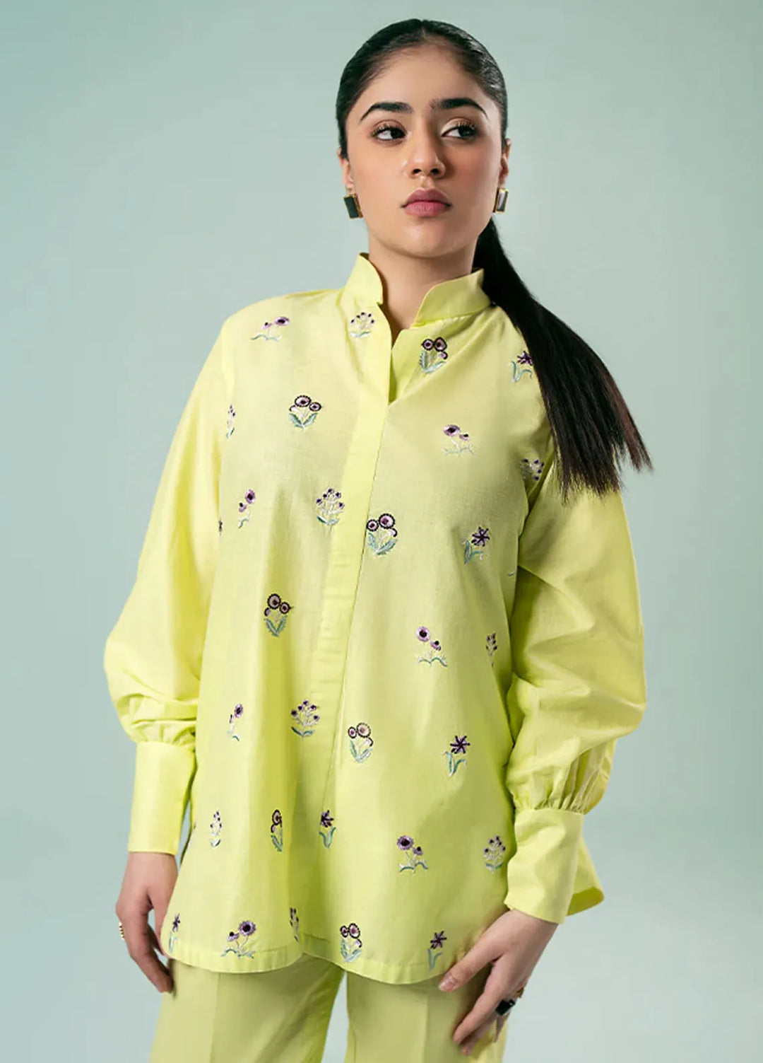 Fozia Khalid Pret Casual Cotton 2 Piece Delicate Green