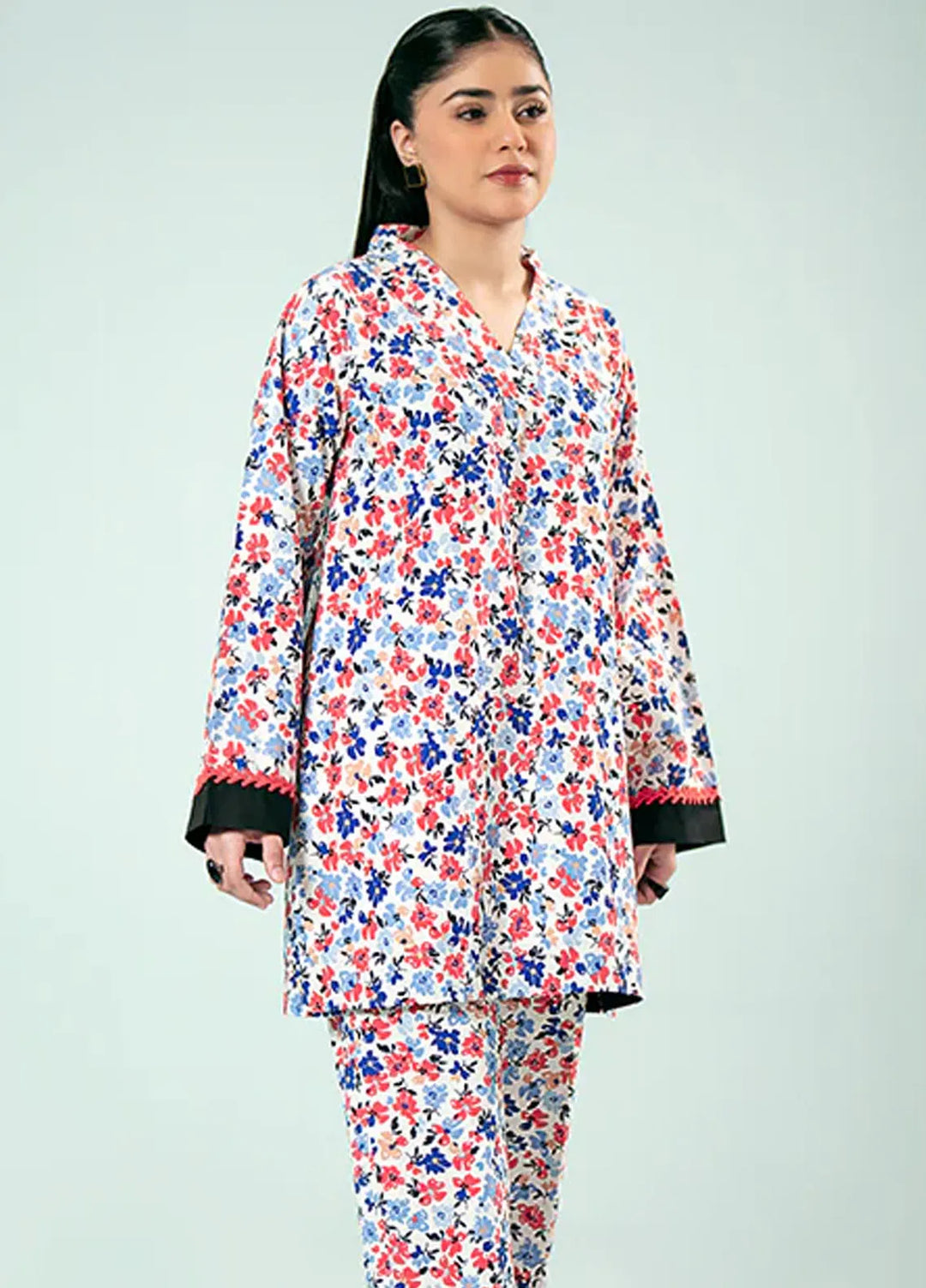 Fozia Khalid Pret Casual Cotton 2 Piece Floral Printed