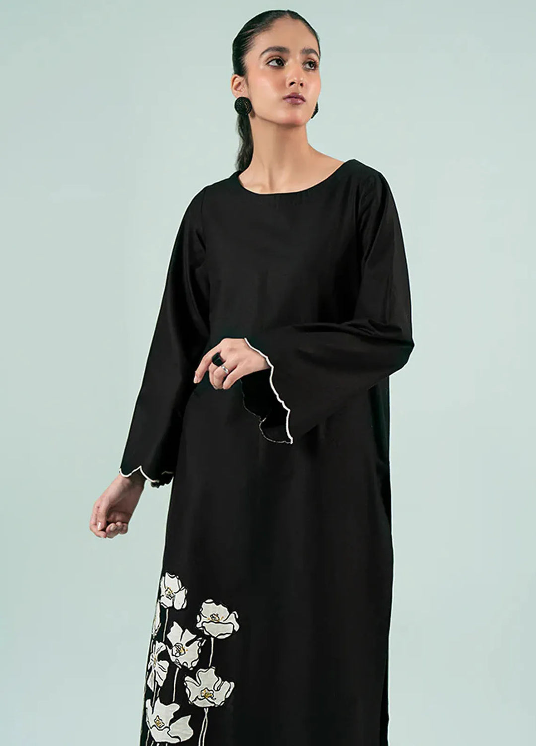 Fozia Khalid Pret Casual Cotton 2 Piece Midnight Floral