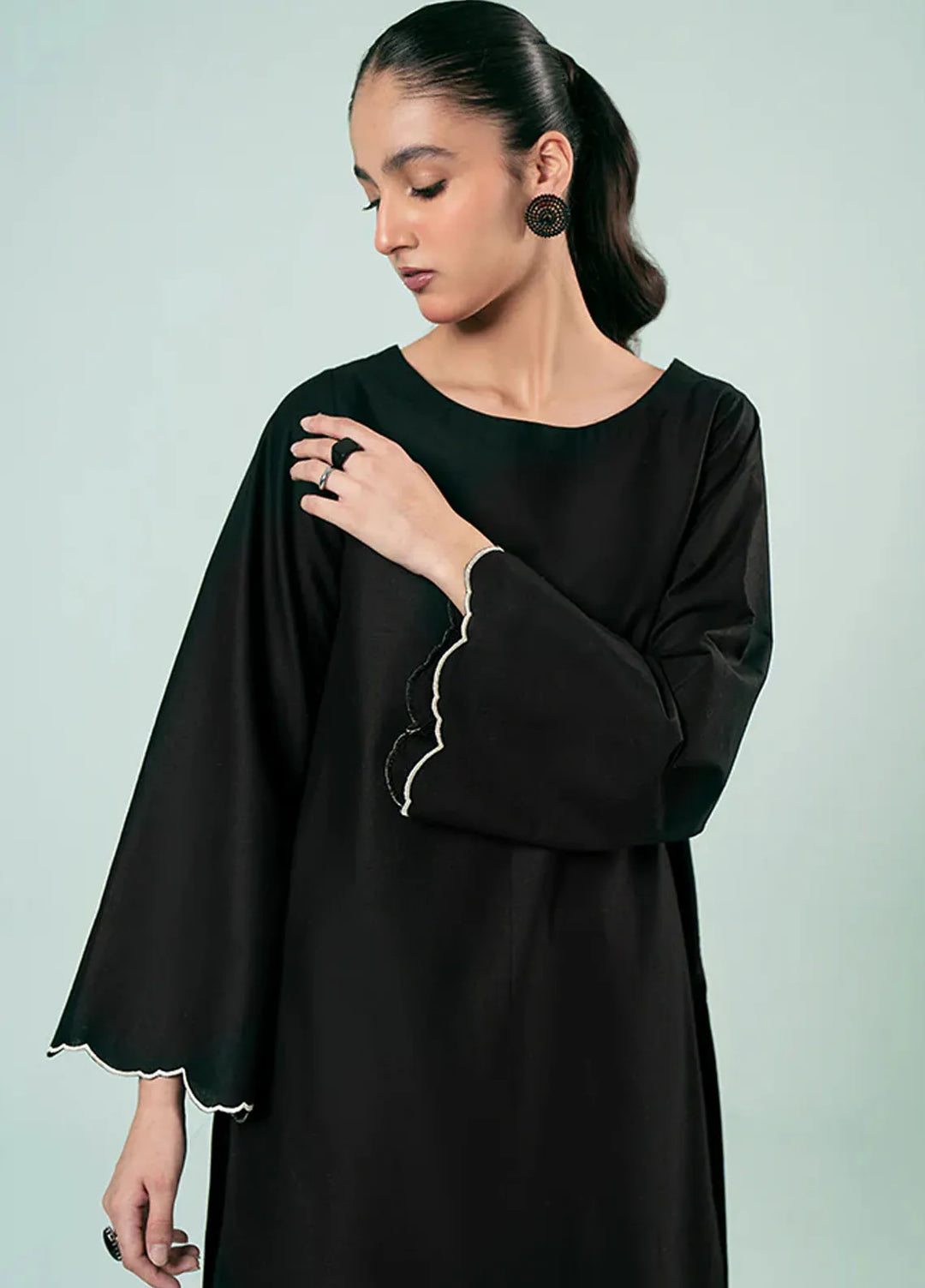 Fozia Khalid Pret Casual Cotton 2 Piece Midnight Floral