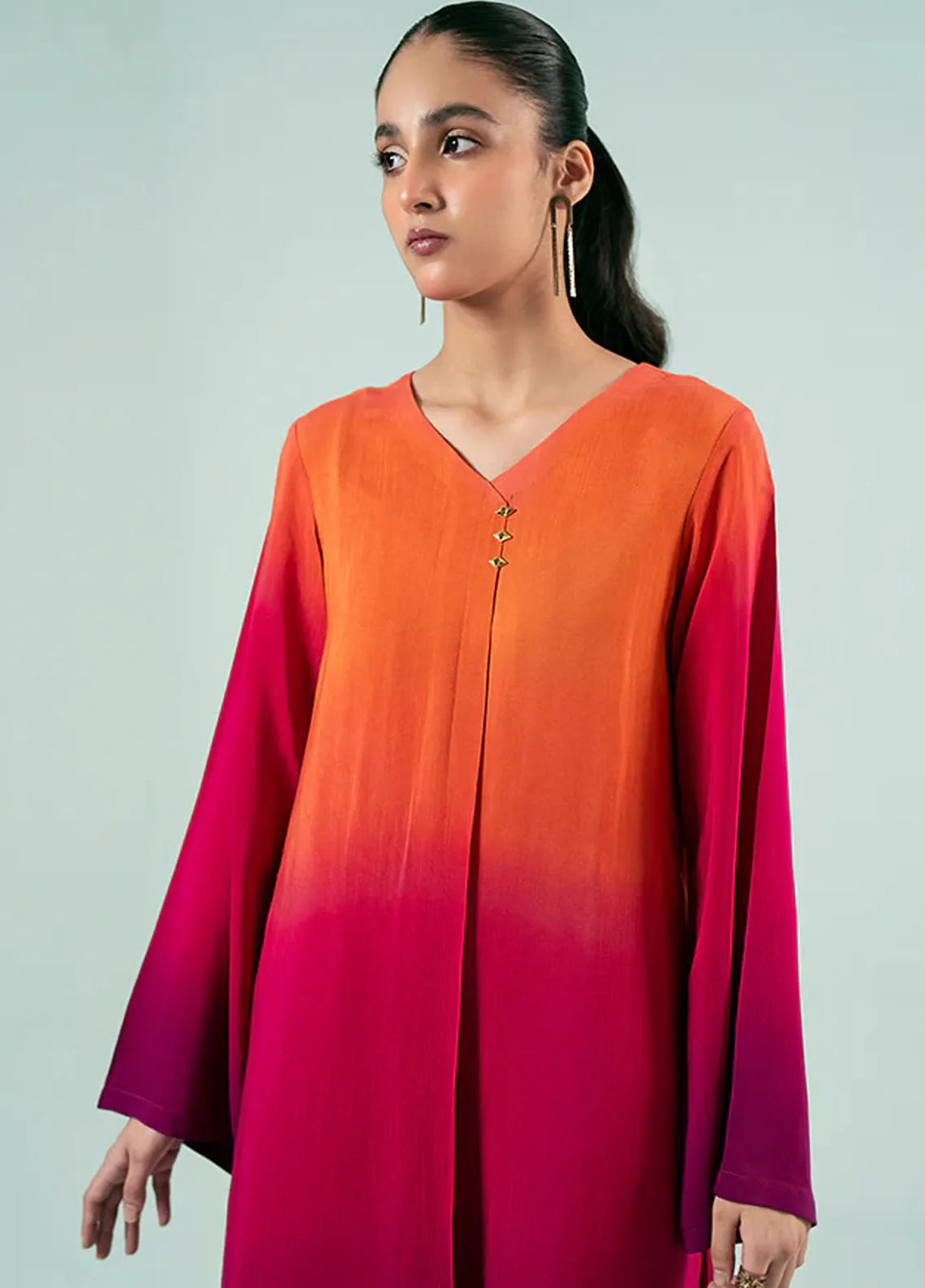 Fozia Khalid Pret Casual Silk 2 Piece Gradient