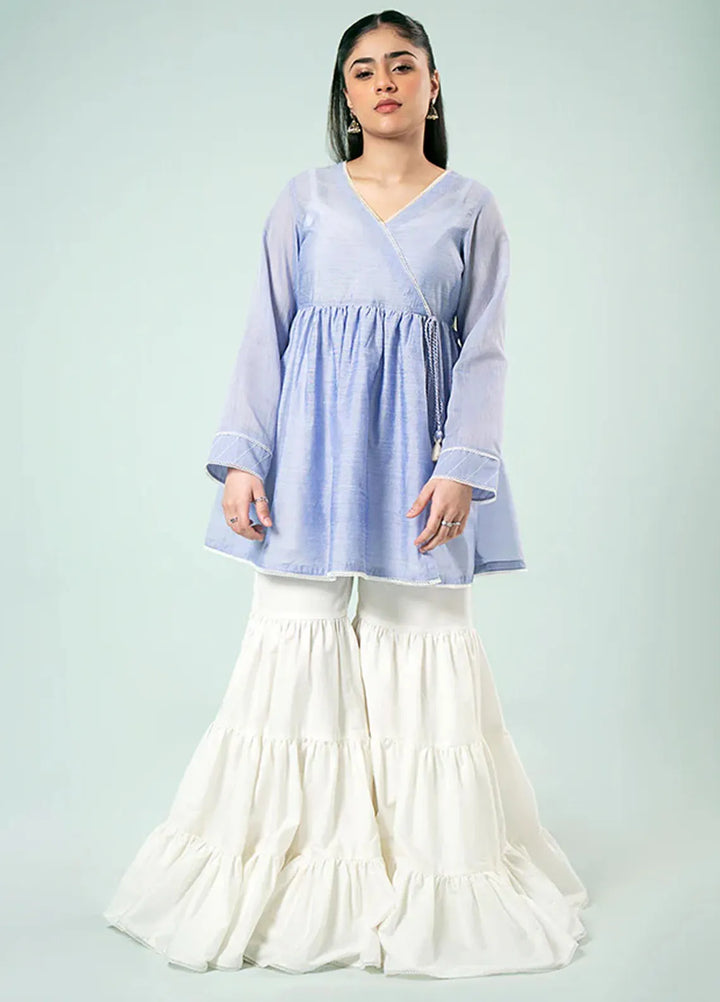 Fozia Khalid Pret Casual Silk Kurti Angrakha Chic