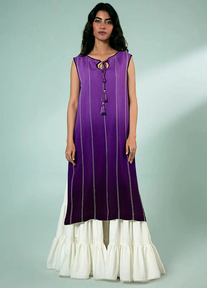 Fozia Khalid Pret Casual Silk Kurti Elegant Monotone