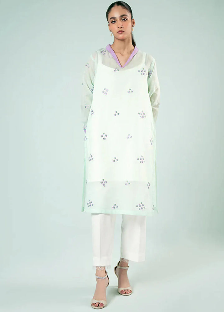 Fozia Khalid Pret Casual Silk Kurti Meadow