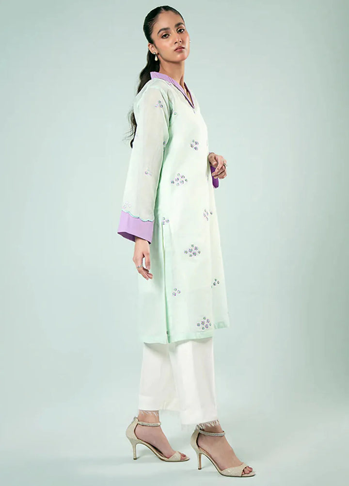 Fozia Khalid Pret Casual Silk Kurti Meadow