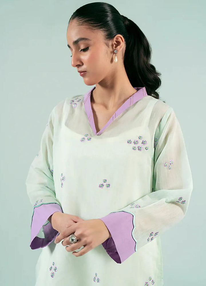 Fozia Khalid Pret Casual Silk Kurti Meadow