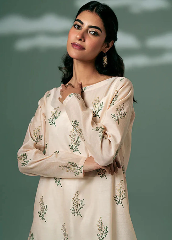 Fozia Khalid Pret Casual Silk Kurti Pearl Tunic
