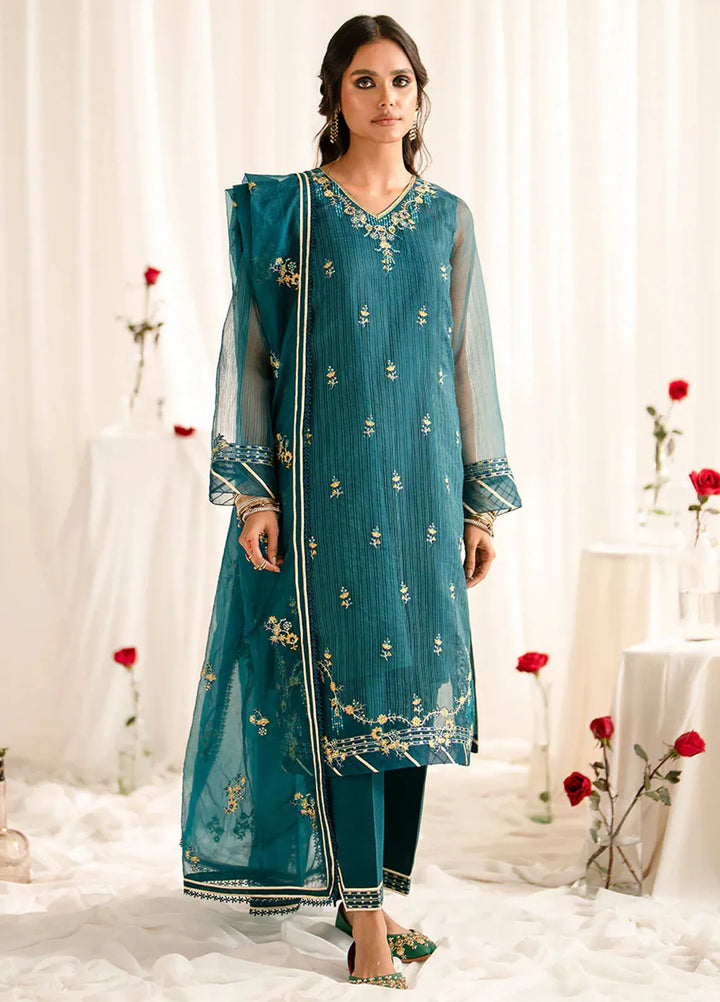 Fozia Khalid Pret Embroidered Organza 3 Piece Suit Ayla