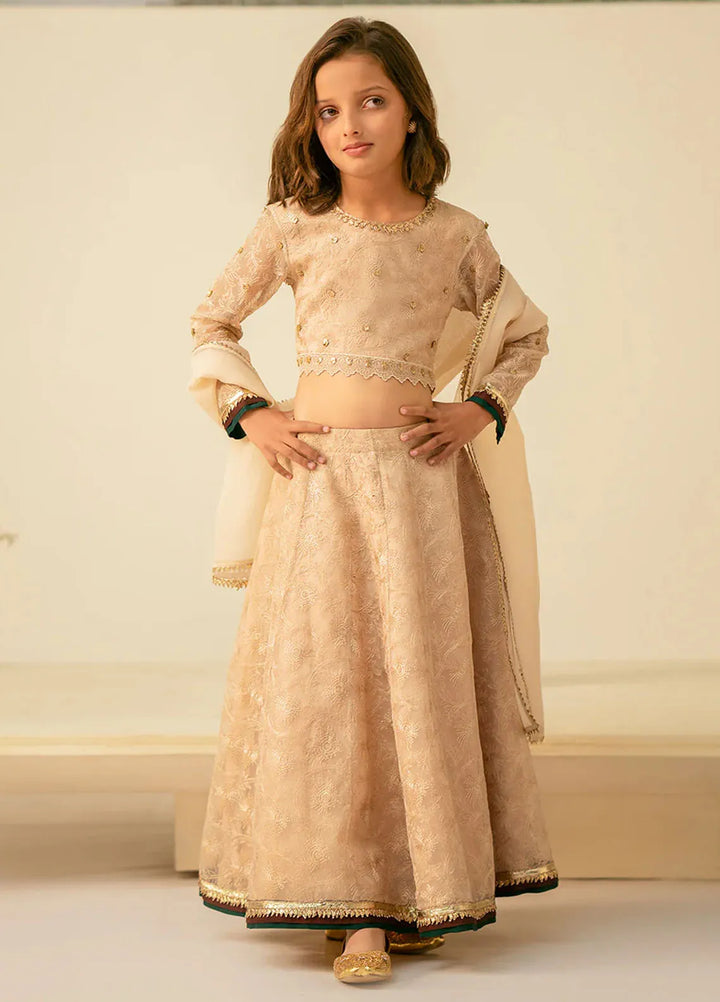 Fozia Khalid Pret Embroidered Organza 3 Piece Suit For Kids Dilara