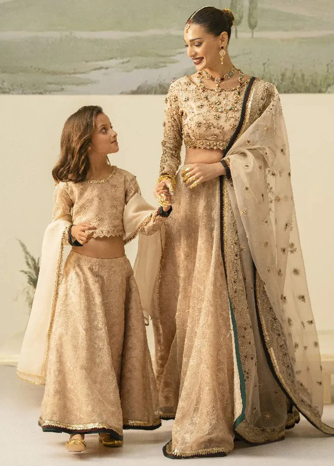 Fozia Khalid Pret Embroidered Organza 3 Piece Suit For Kids Dilara