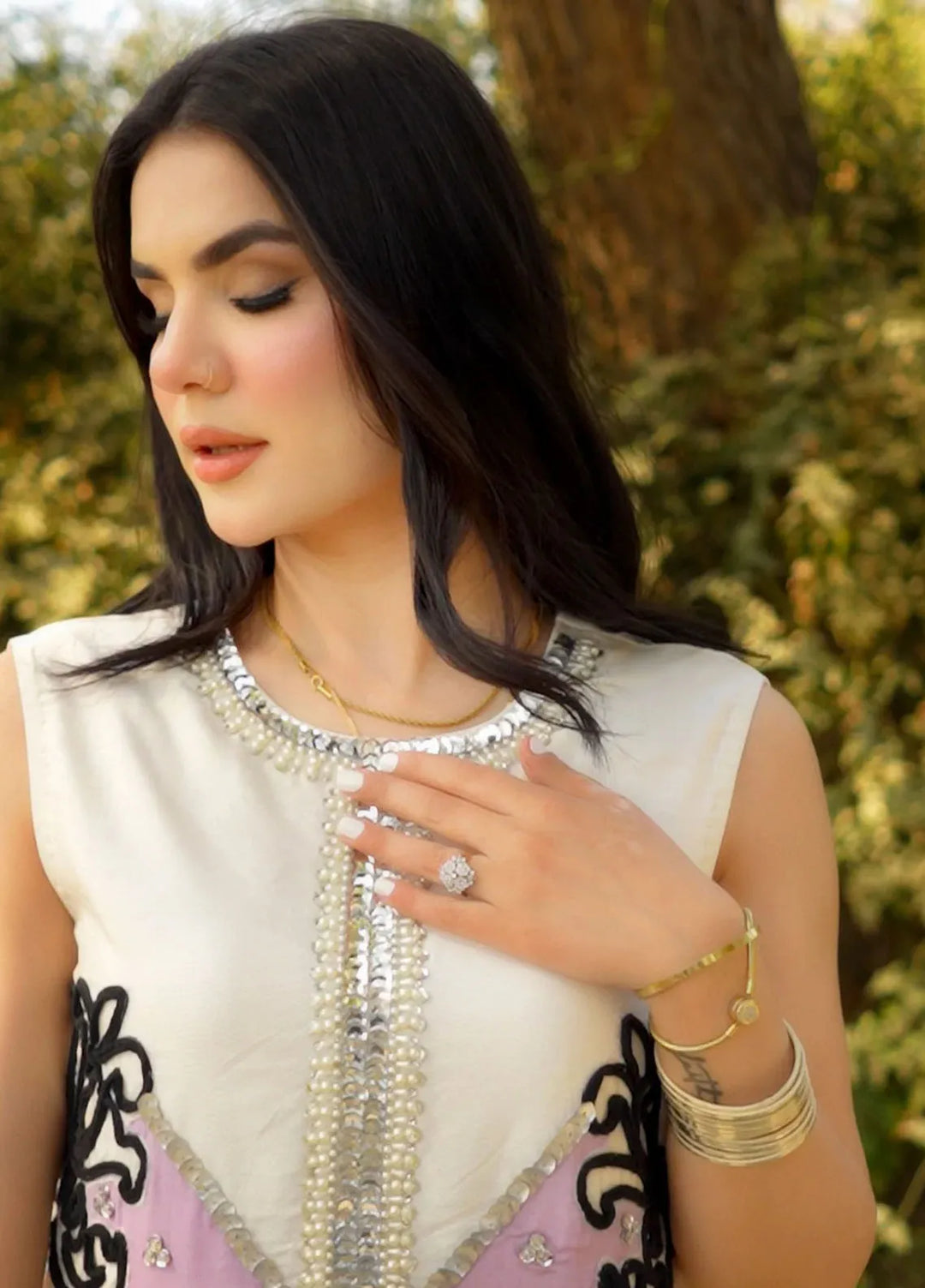 Fozia Khalid Pret Embroidered Sheesha Silk 3 Piece Suit Nooreh