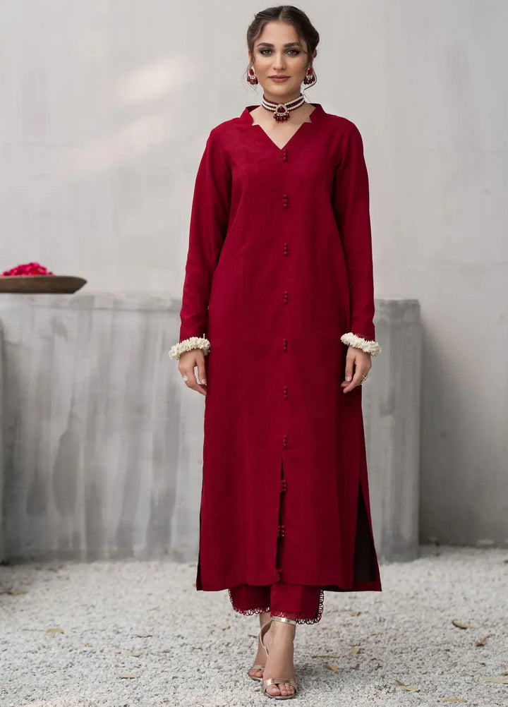 Fozia Khalid Pret Embroidered Silk 2 Piece Suit FK-W-04