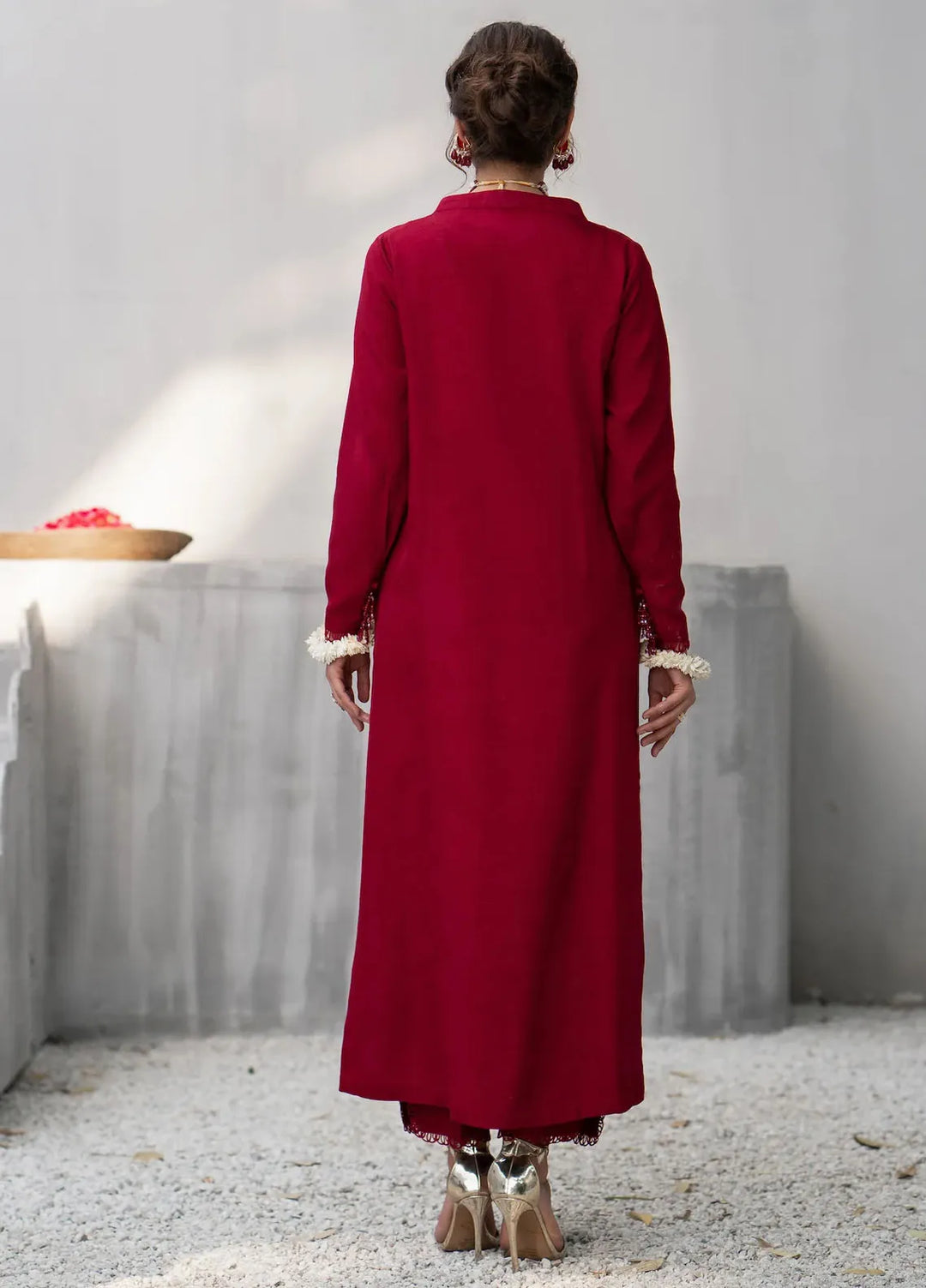 Fozia Khalid Pret Embroidered Silk 2 Piece Suit FK-W-04