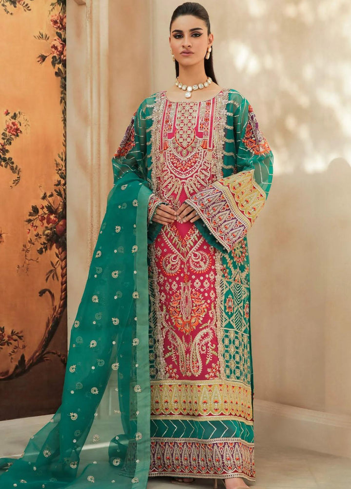 Freesia Premium Luxury Pret Embroidered Organza 3 Piece Suit KESRI