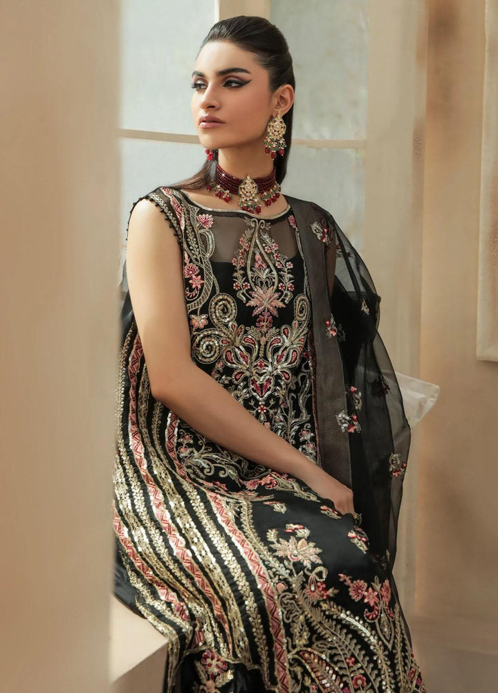 Freesia Premium Luxury Pret Embroidered Organza 3 Piece Suit SEYAH