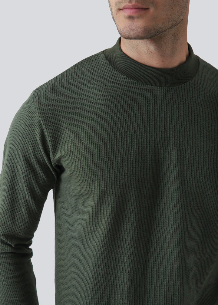 Zenetti Mens RTW Solids Cotton Sweatshirt Suit Olive Green WZ-002 - Casual Collection