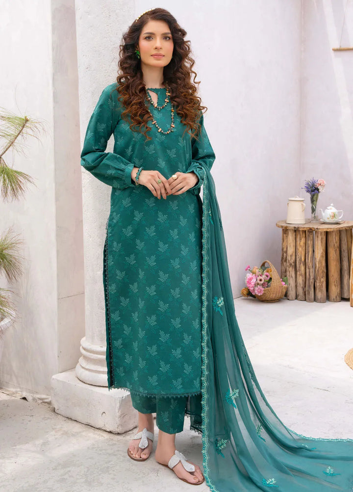 Gardenia By Humdum Embroidered Lawn Suit Unstitched 3 Piece HD24G3 D-02 - Summer Collection