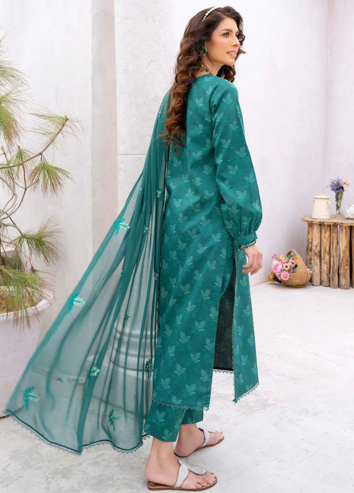 Gardenia By Humdum Embroidered Lawn Suit Unstitched 3 Piece HD24G3 D-02 - Summer Collection