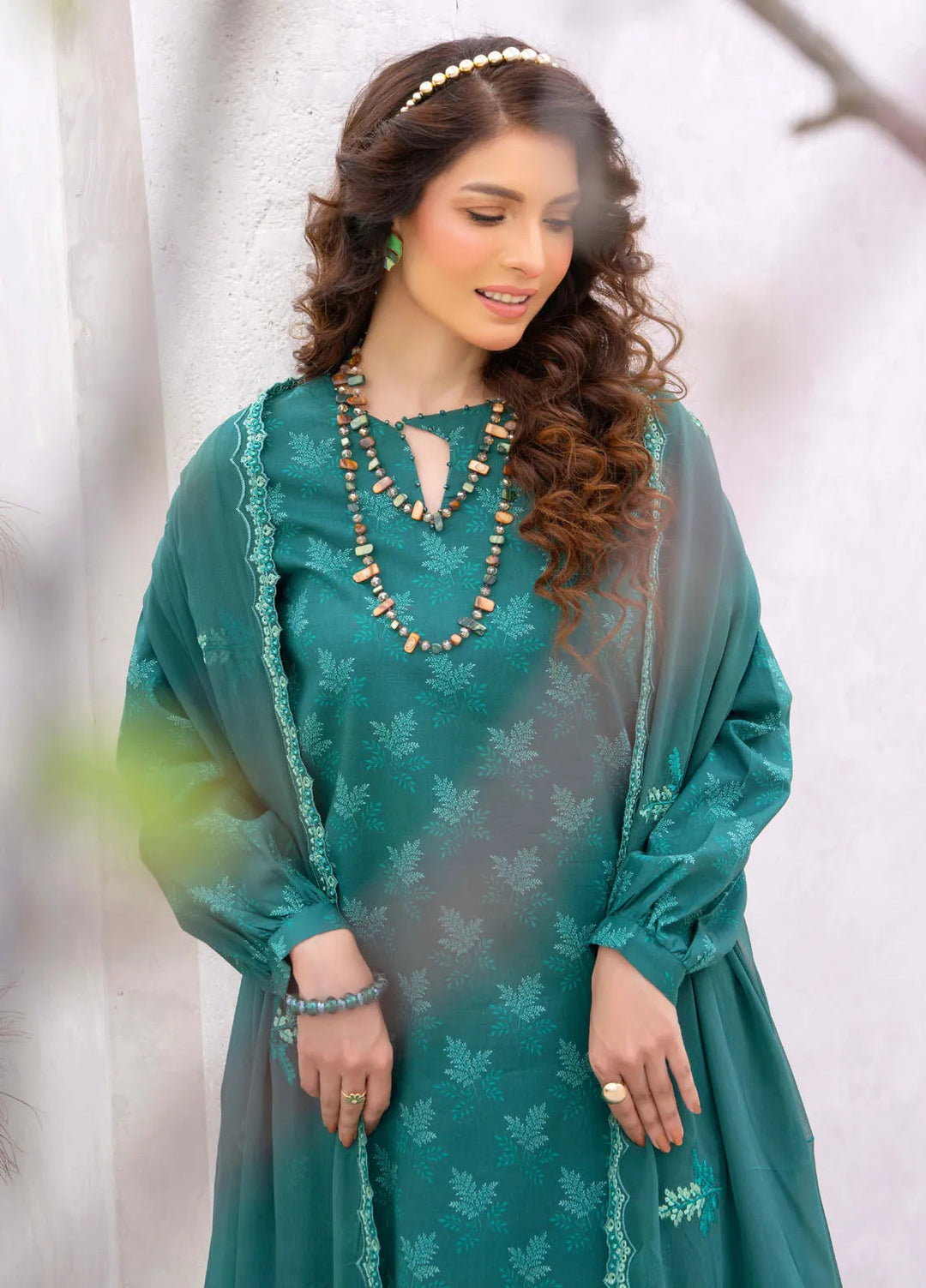 Gardenia By Humdum Embroidered Lawn Suit Unstitched 3 Piece HD24G3 D-02 - Summer Collection